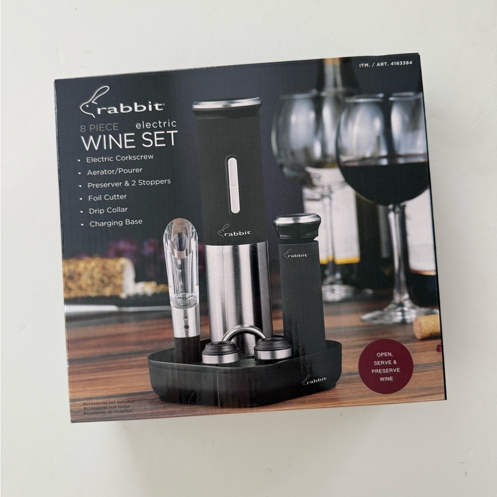 RABBIT 8 PIECE ELECTRIC WINE SET BRAND NEW